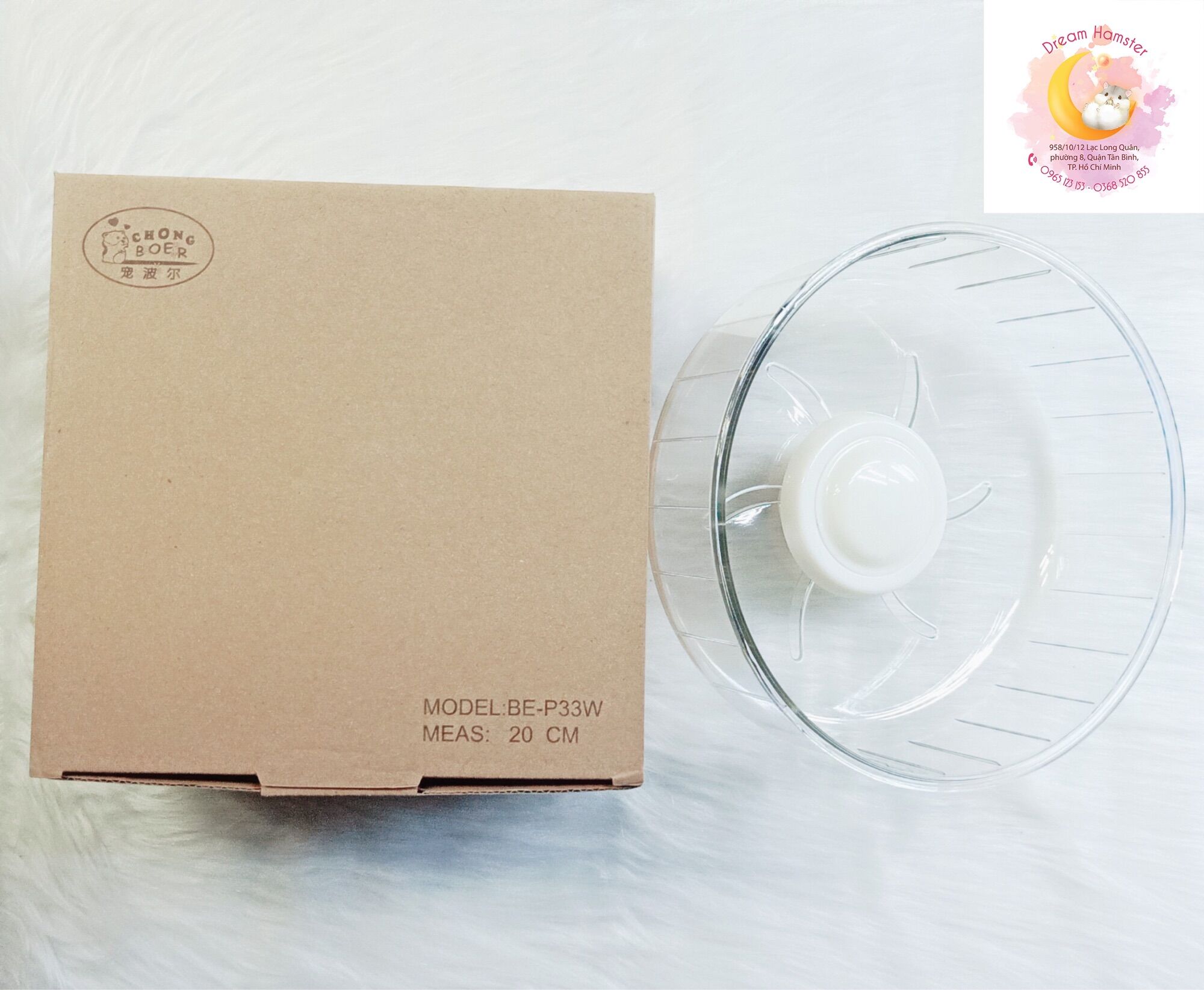 Wheel Boer trong suốt cao cấp 16-20cm cho hamster