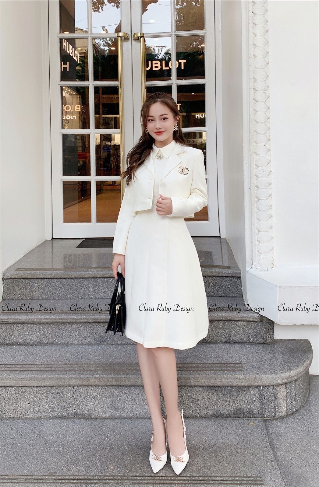 Luna set - áo khoác nơ cut out phía lưng
