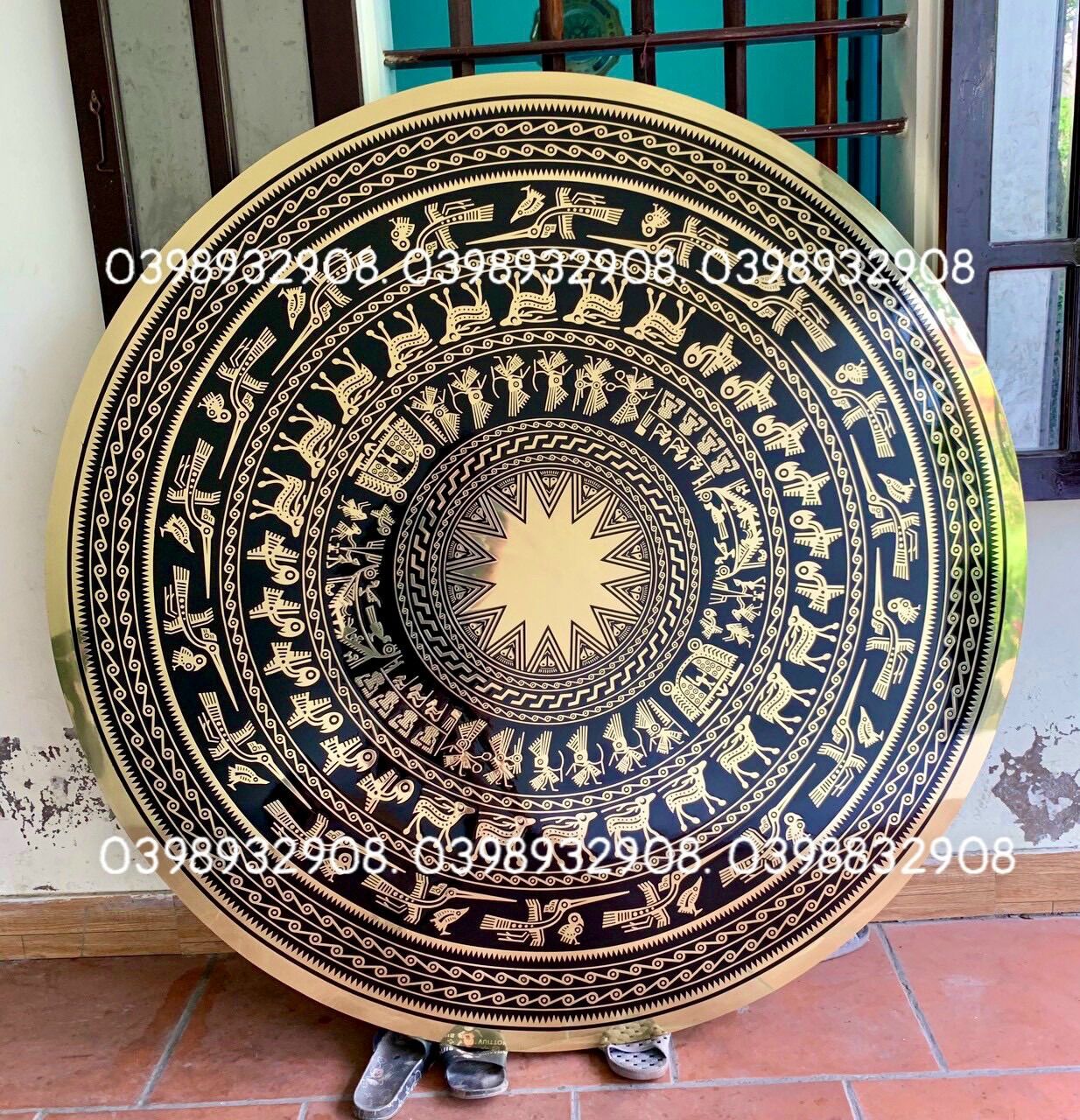 Trống đồng 60 cm chất liệu bằng đồng