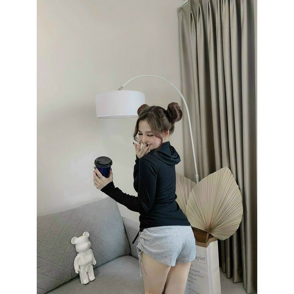 Hcm( mẫu mới) áo rút dây tay dài có nón