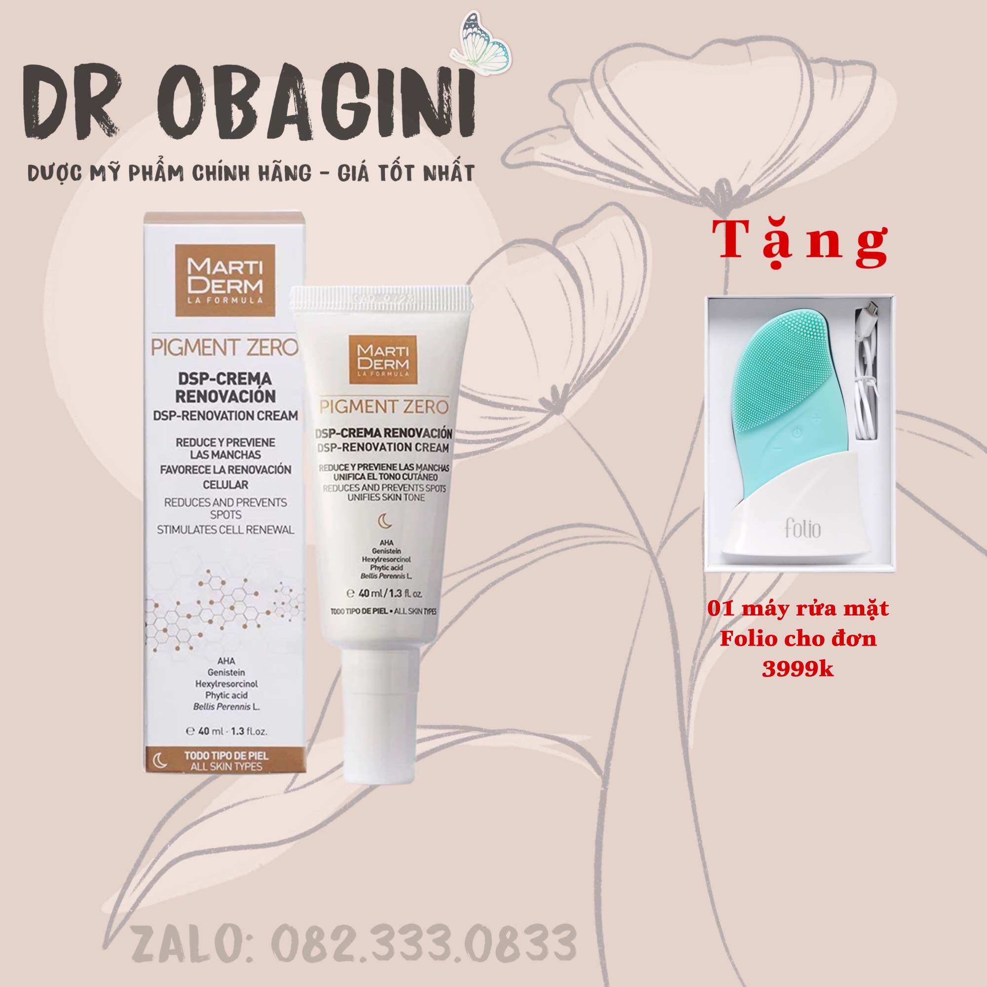 [HCM]Kem Đêm Làm Sáng Da Mờ Sắc Tố Duy Trì làn da sáng bóng - MartiDerm Pigment Zero DSP Renovation Cream
