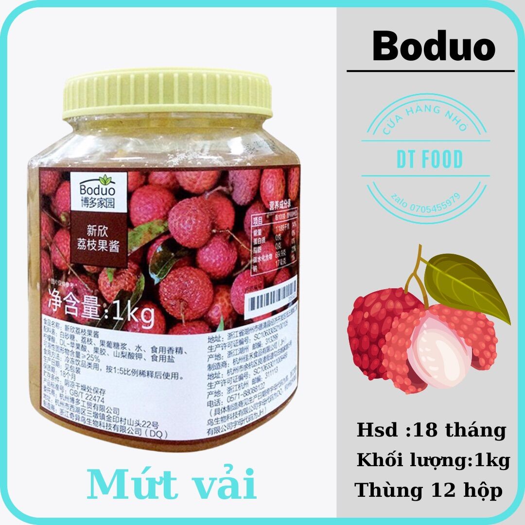 Mứt vải Boduo hộp 1kg