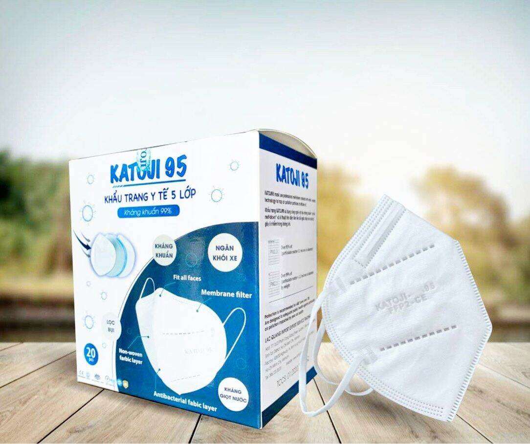 Combo 4 hộp khẩu trang y tế , 5 lớp kháng khuẩn katoji 95, hộp 20 cái