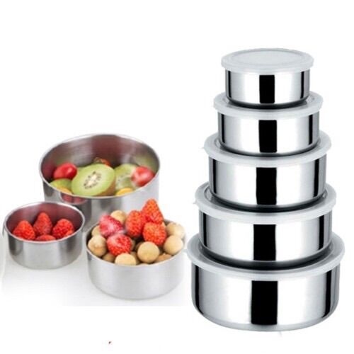 BỘ THỐ 5 MÓN INOX ĐỰNG THỰC PHẨM