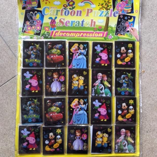 Vỉ 20 bộ tranh cào tăm