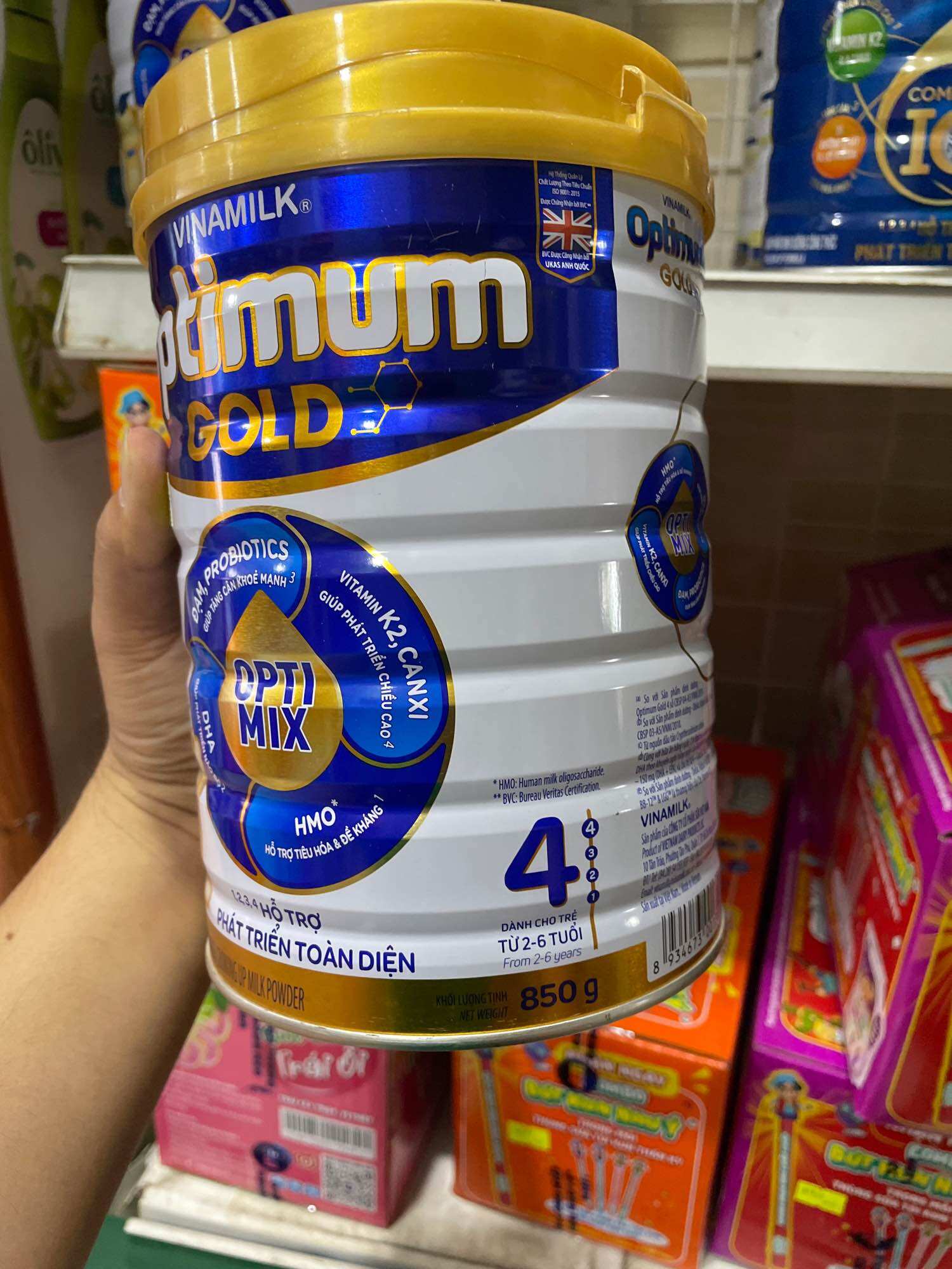 Sữa bột Optimum Gold 4 mẫu mới 850gr