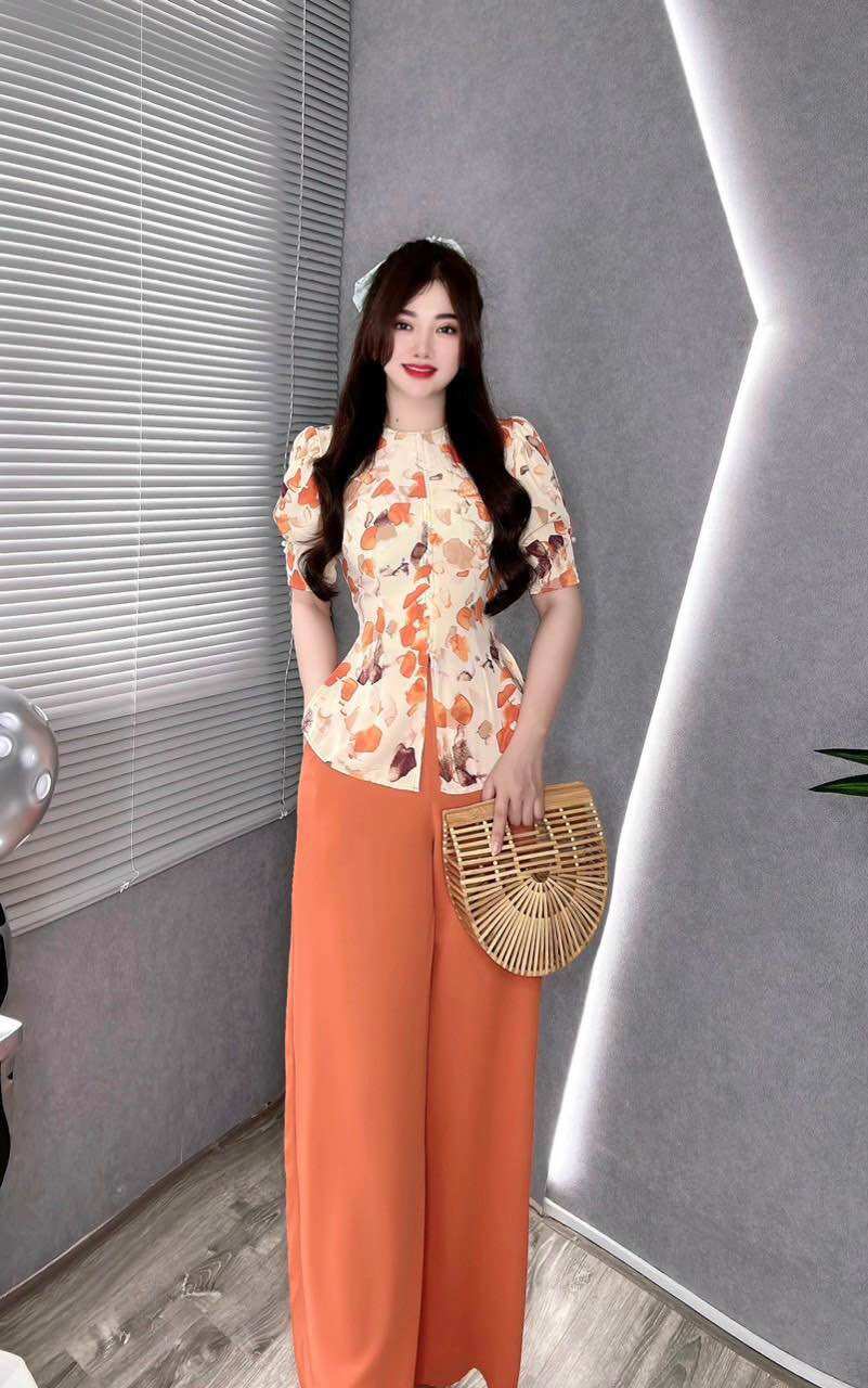 Set bộ Bà Ba tay búp vải lụa mango sang trọng trang nhã