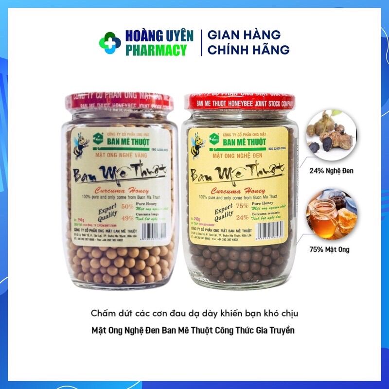 Viên mật ong nghệ đen/vàng Ban Mê Thuột - Lọ 120/250gr