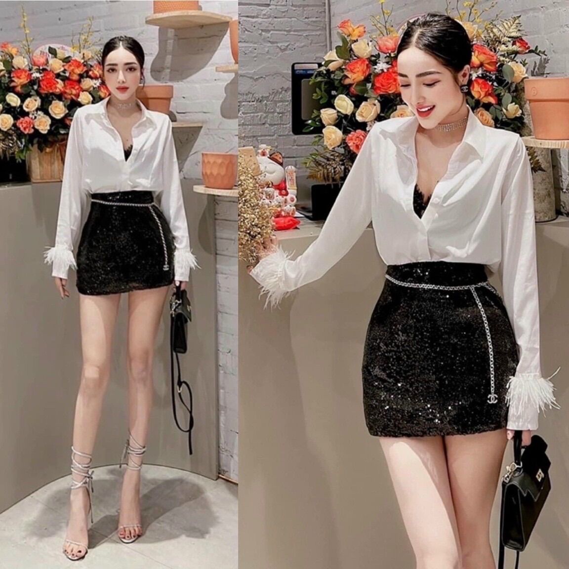 Chân váy kim sa