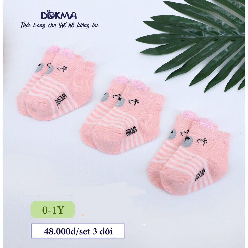 Dokma - Set 5 đôi , 3 đôi tất trẻ em phối tai (0-1y)