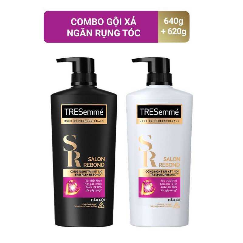 Dầu gội +xả tresemmé đỏ, đen 640g +620g
