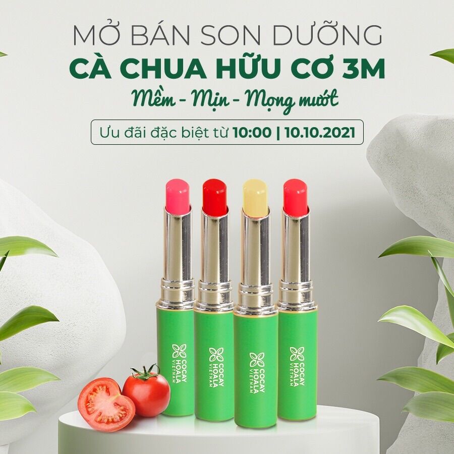 [CHÍNH HÃNG 100%] Son dưỡng cà chua hữu cơ 3M Cocayhoala  - 1.5g