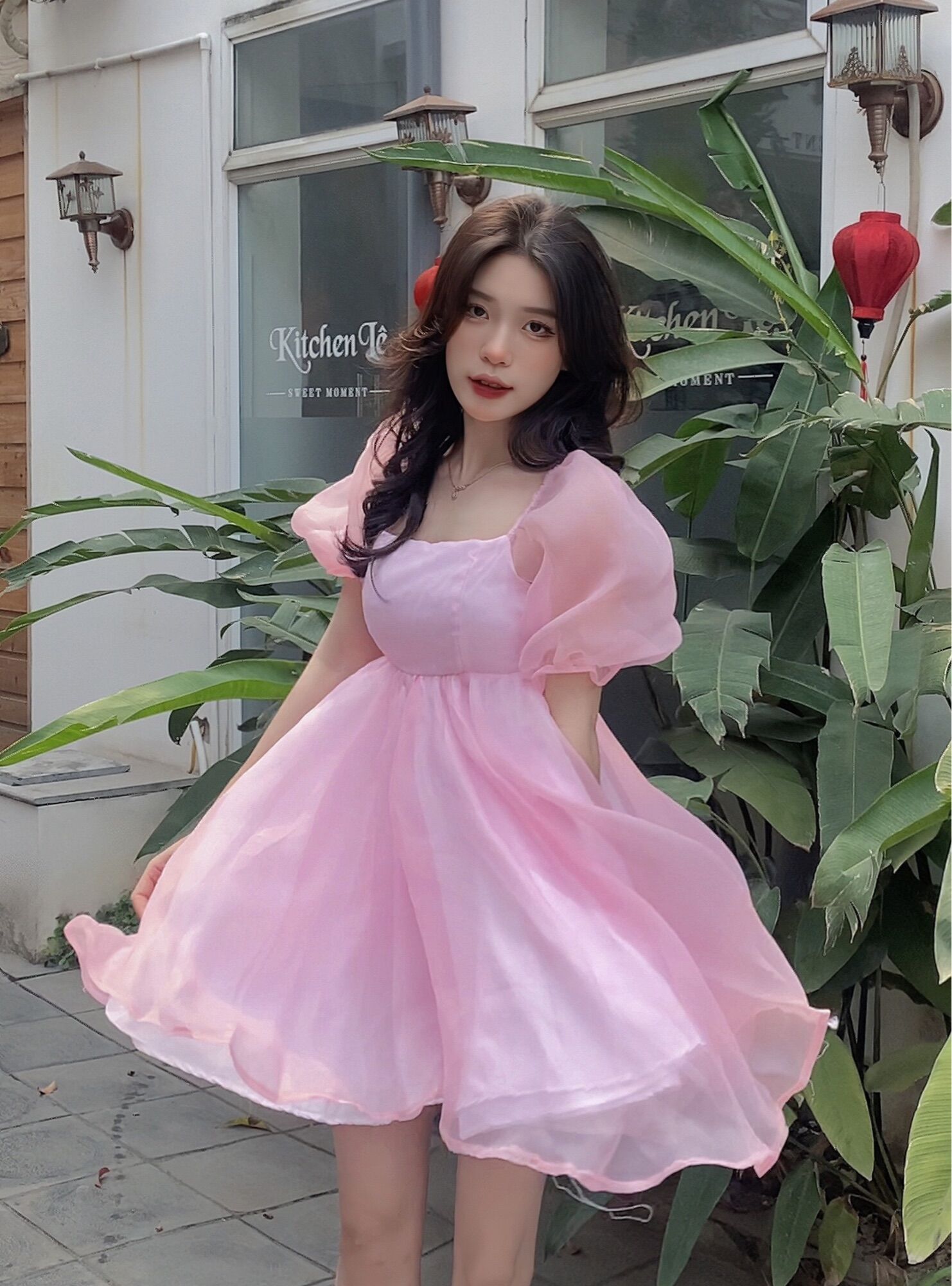 Đầm babydoll xòe công chúa mây