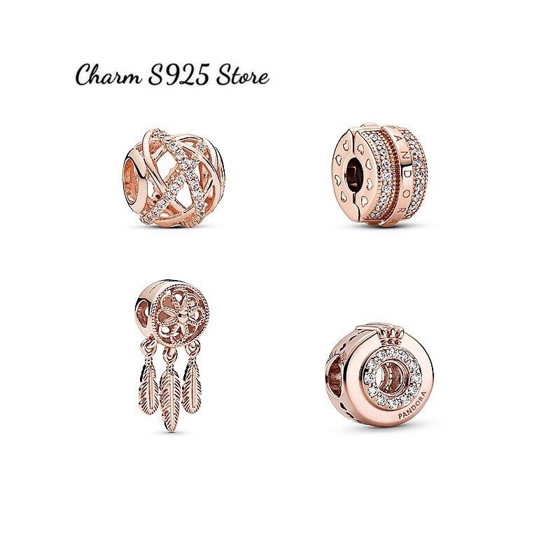 COMBO 4 HẠT CHARM PAN ALE VÀNG HỒNG GALAXY BẠC S925