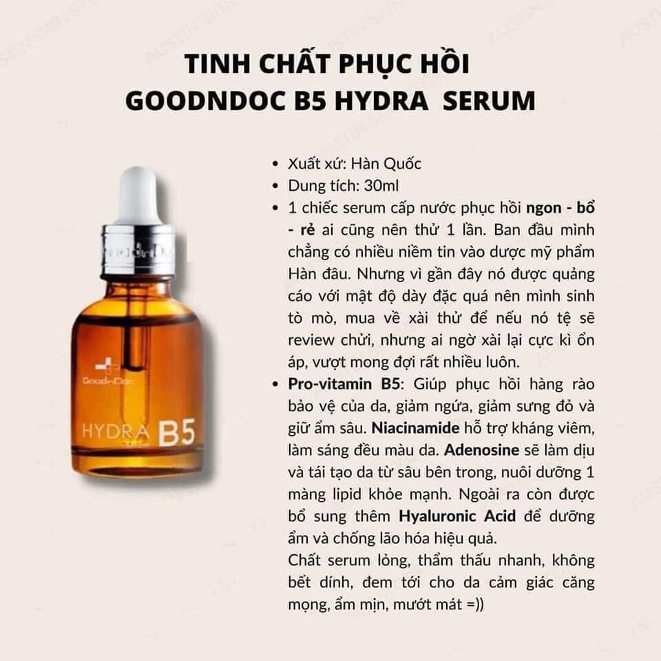 SERUM CẤP ẨM PHỤC HỒI SÁNG DA B5 GOODNDOC 30ML