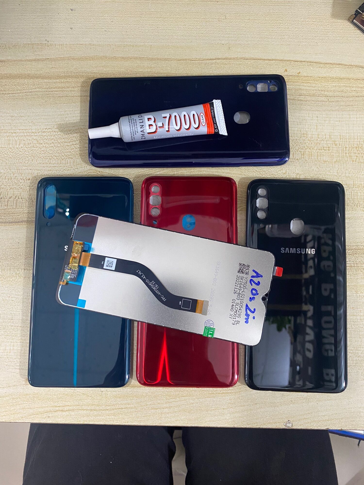 Combo bộ vỏ + màn hình samsung a20s zin hàng cao cấp tặng tuýp keo