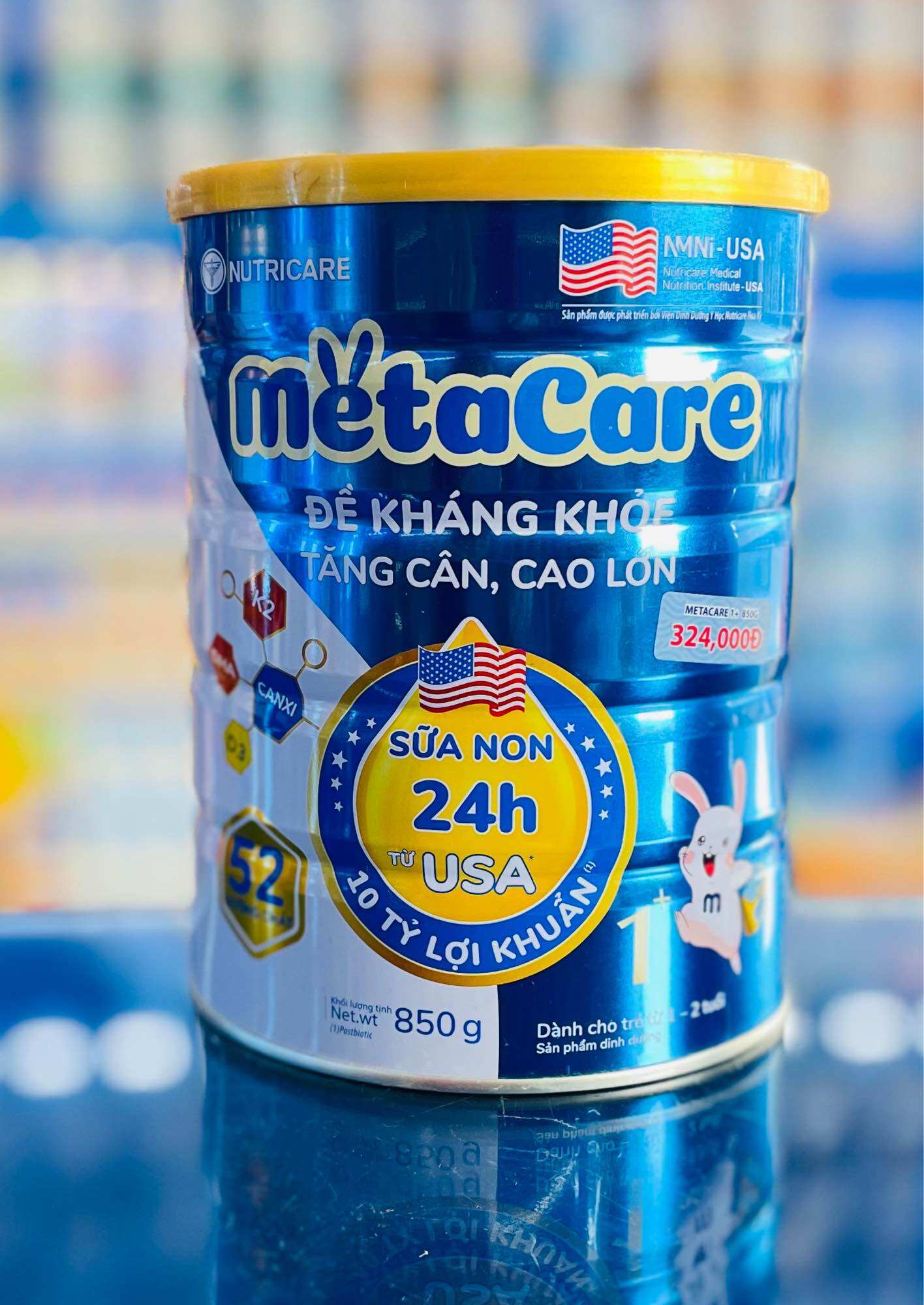 [Combo 2 Lon] Sữa bột NutriCare Metacare Xanh 1+ 850g (DATE MỚI)