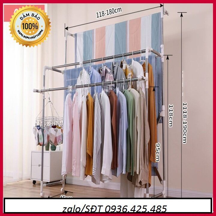 Giàn phơi quần áo thông minh gấp gọn 3 tầng