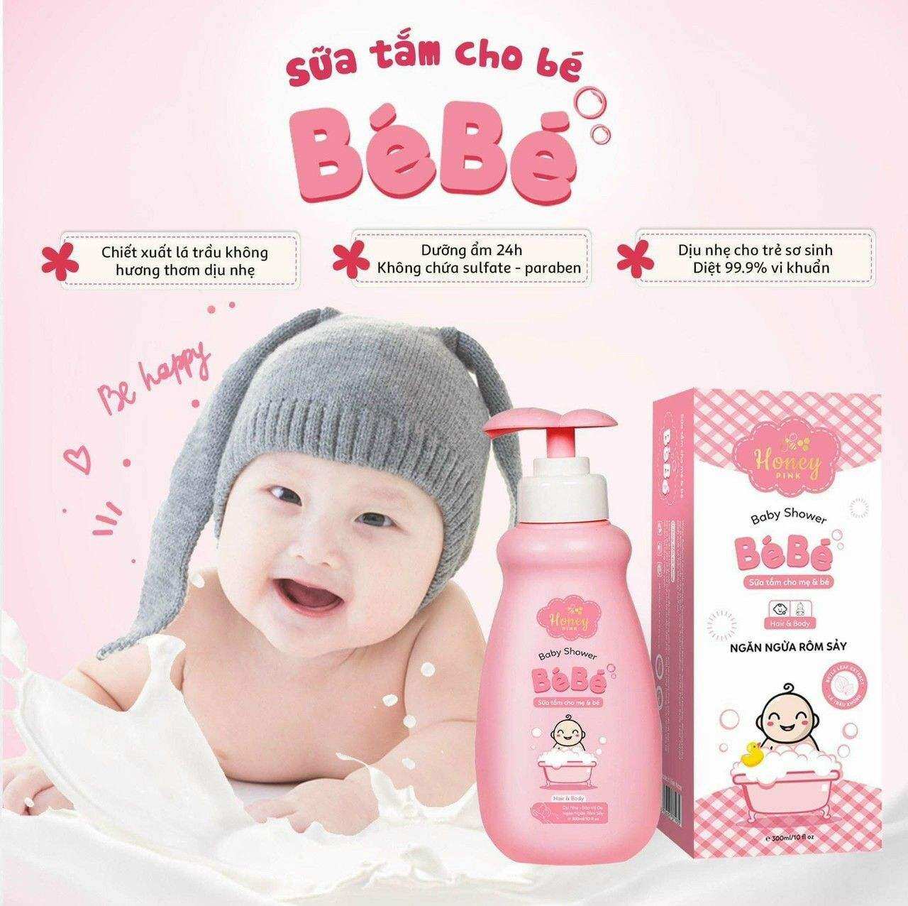 Sữa Tắm Và Gội Cho Bé Honey Pink (300ml)