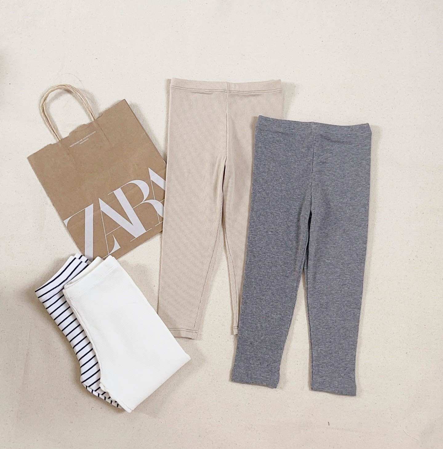 Set 4 quần legging tăm dài cho bé gái