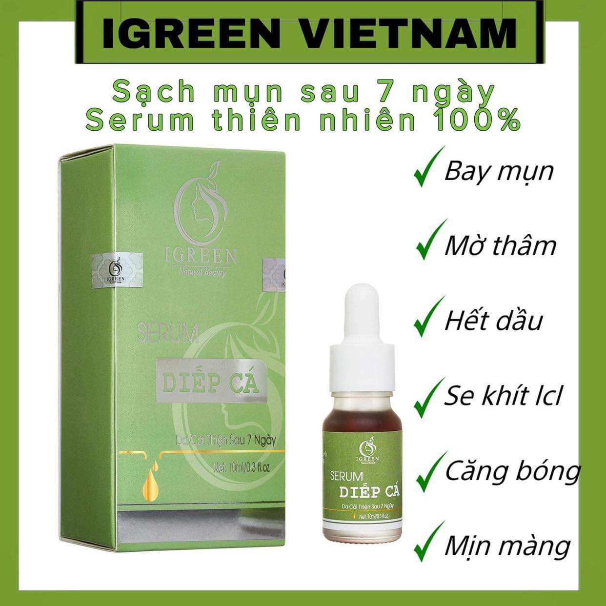 Serum trị mụn Diếp Cá igreen (Chính hãng)