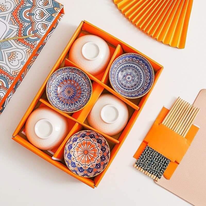 Bộ 6 bát ăn cơm thổ Cẩm- bộ bát thổ Cẩm