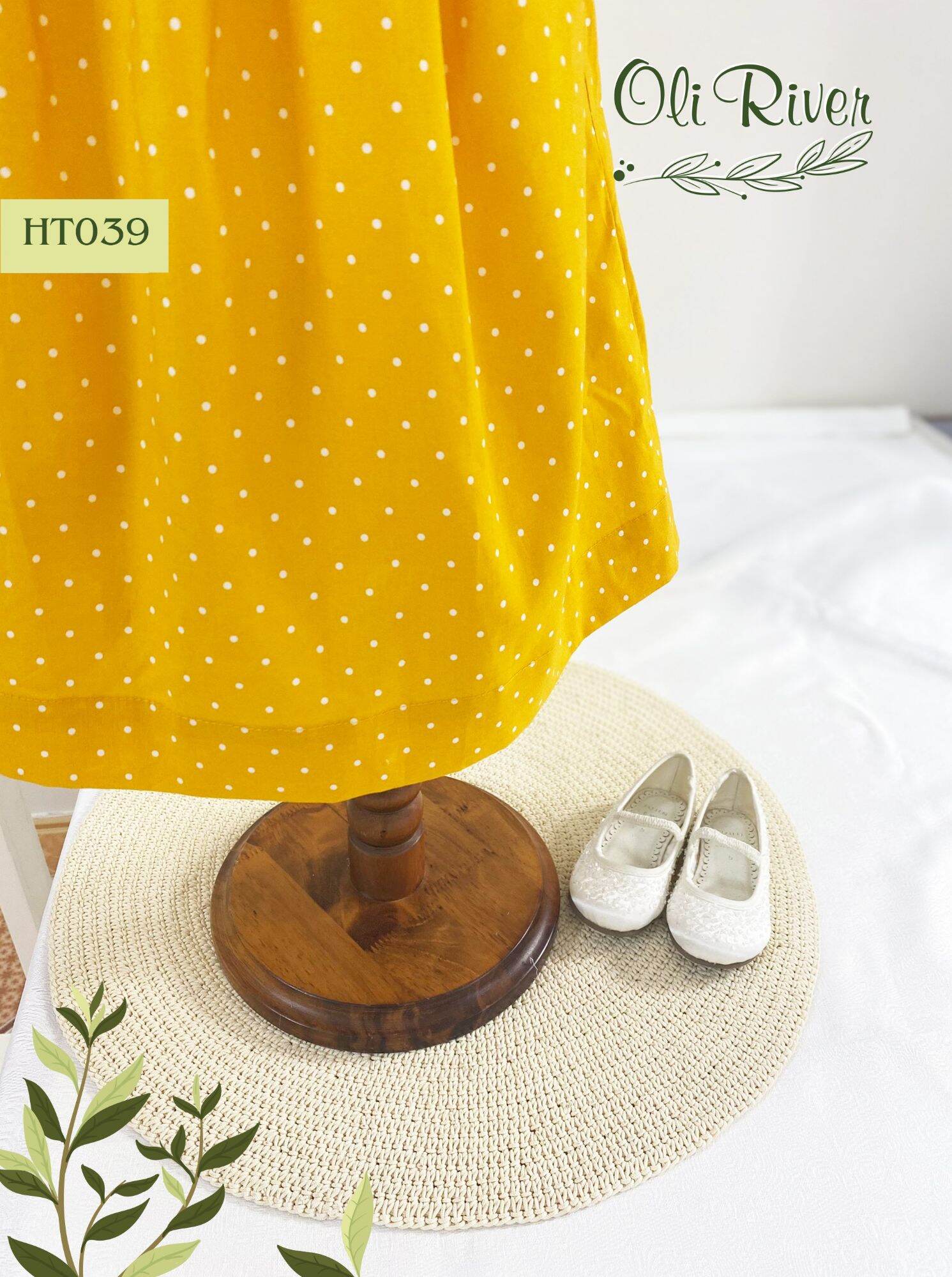 ĐẦM SMOCK CHẤM BI VÀNG XINH XẮN