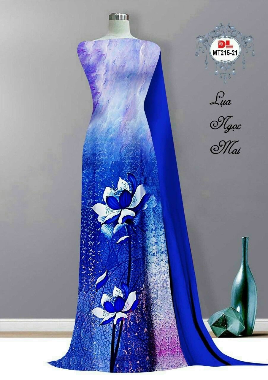 Vải áo dài hoa sen