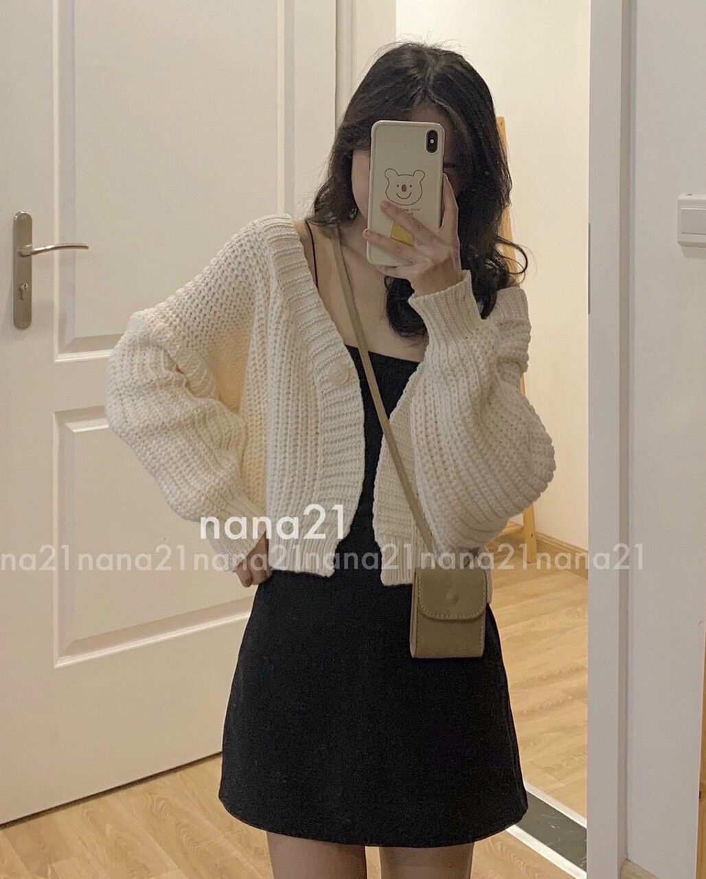 Áo khoác len cardigan 1 cúc siêu xinh