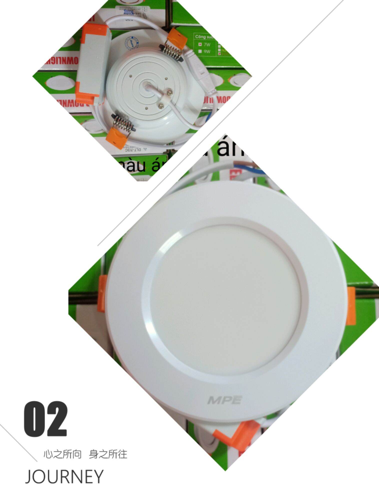 Led âm trần 7w d90 3màu mpe