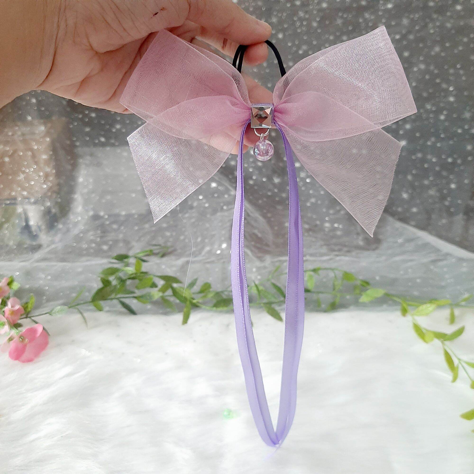 Cột tóc nơ voan đính ngọc (mua 9 tặng 1)