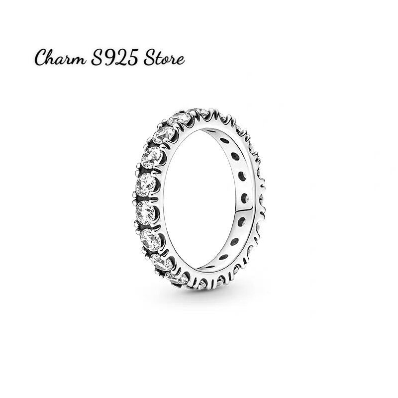 Nhẫn đeo tay pandora ale charm tròn đính đá bạc s925