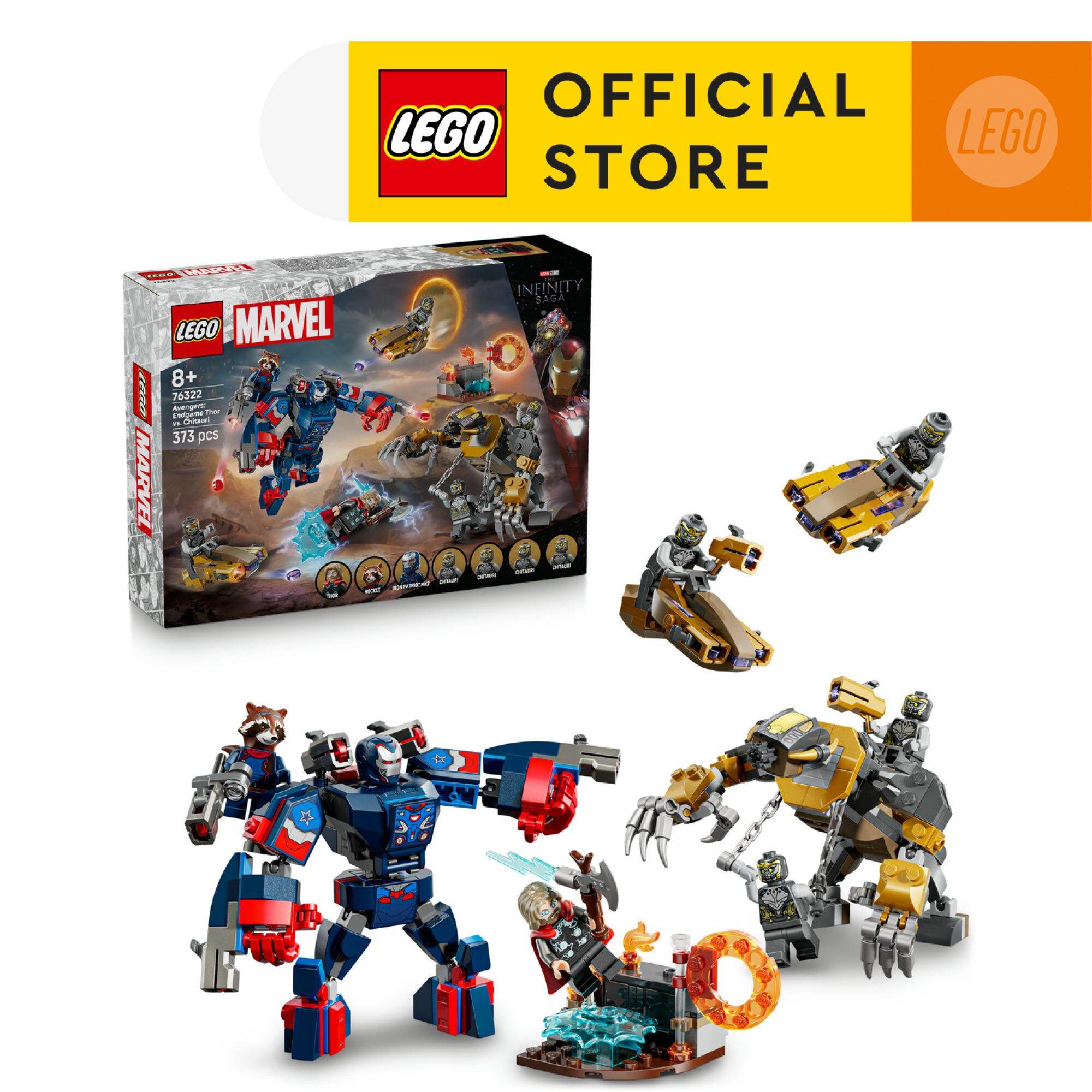 LEGO SUPERHEROES 76322 Đồ Chơi Lắp Ráp Cuộc Chiến Cuối Cùng: Thor vs Chitauri (373 Chi Tiết)