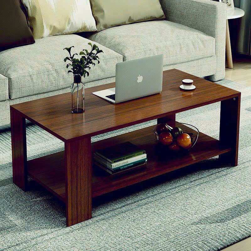 Bàn sofa gỗ 2 tầng phòng khách - bàn uống trà giải trí tiện lợi phong cách trẻ trung hiện đại