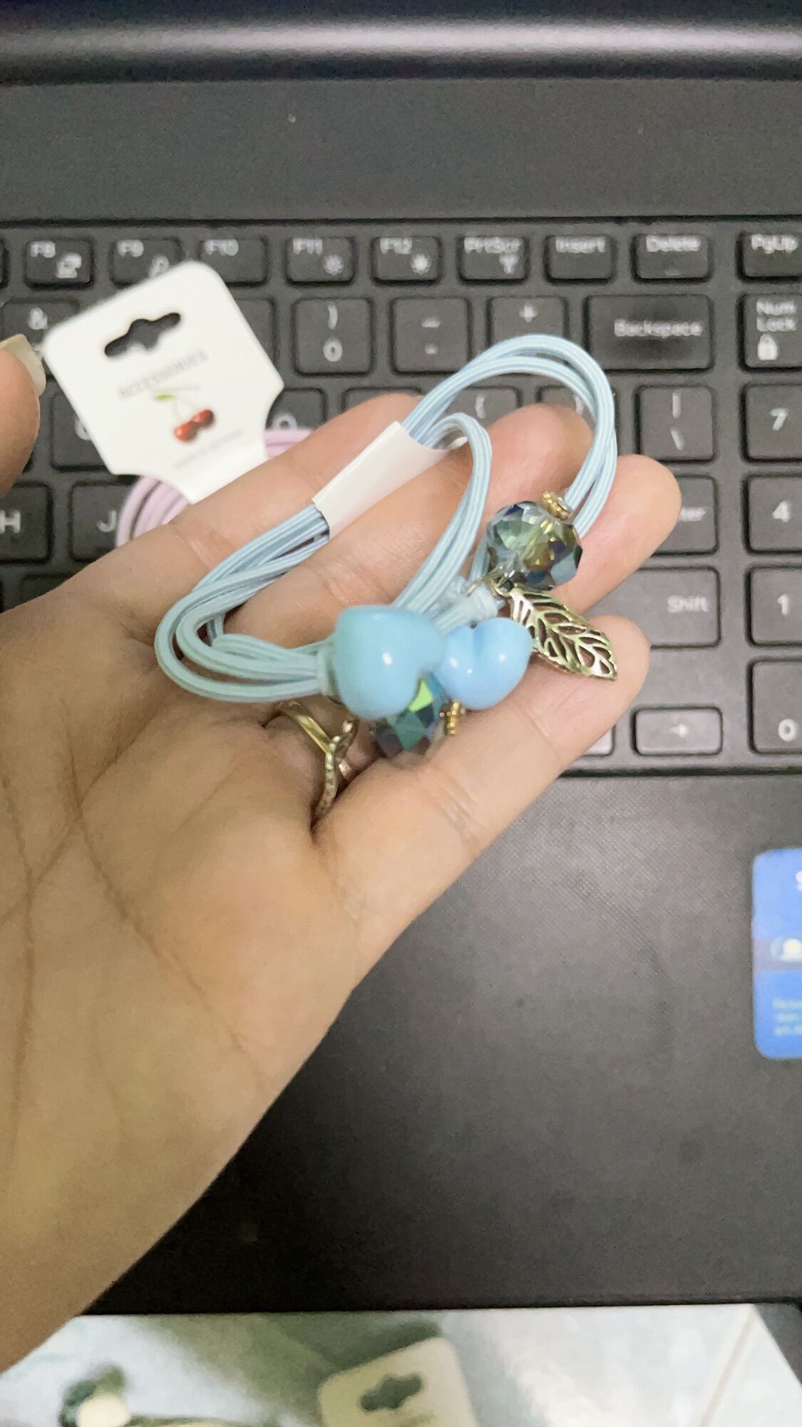 Thun cột tóc đủ màu trái tim lá siêu dễ thương