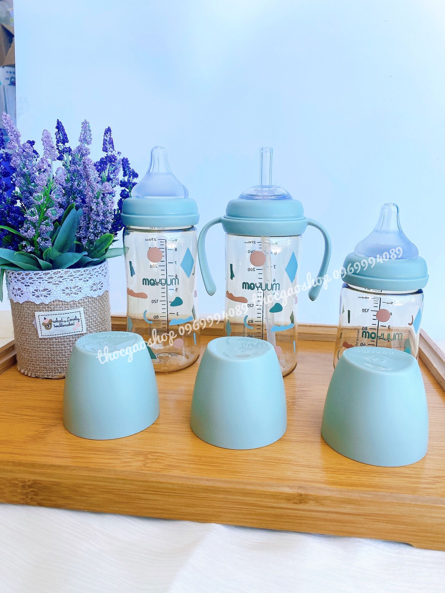 Bình sữa Moyuum bản mây limited 170ml/270ml hỗ trợ chọn núm (moyuum cloud)