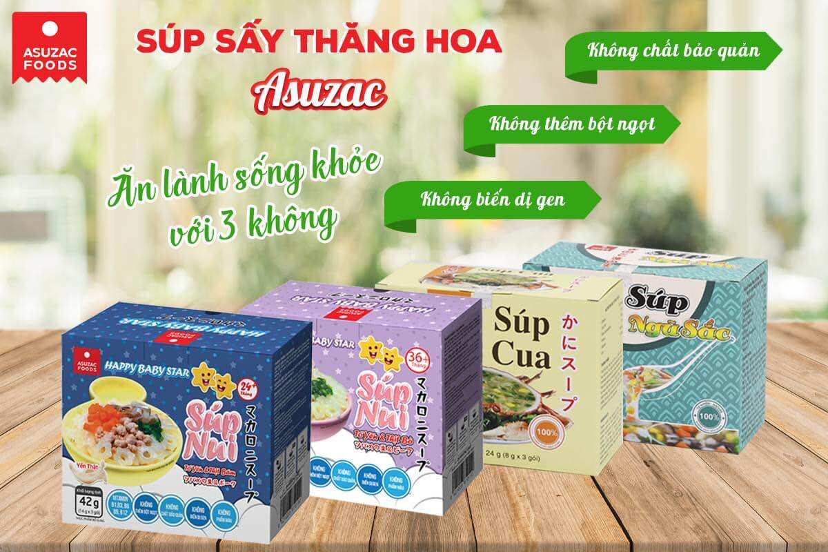 Súp cua , súp ngũ sắc Asuzac 30g (10g x 3 gói)