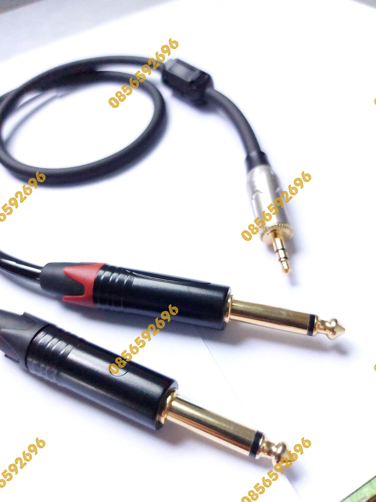 Dây tín hiệu jack 3.5mm-2 jack 6mm thẳng, dài 1m