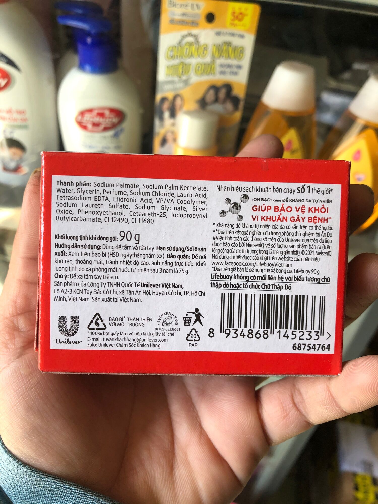 Xà phòng diệt khuẩn Lifeboy 90g màu đỏ