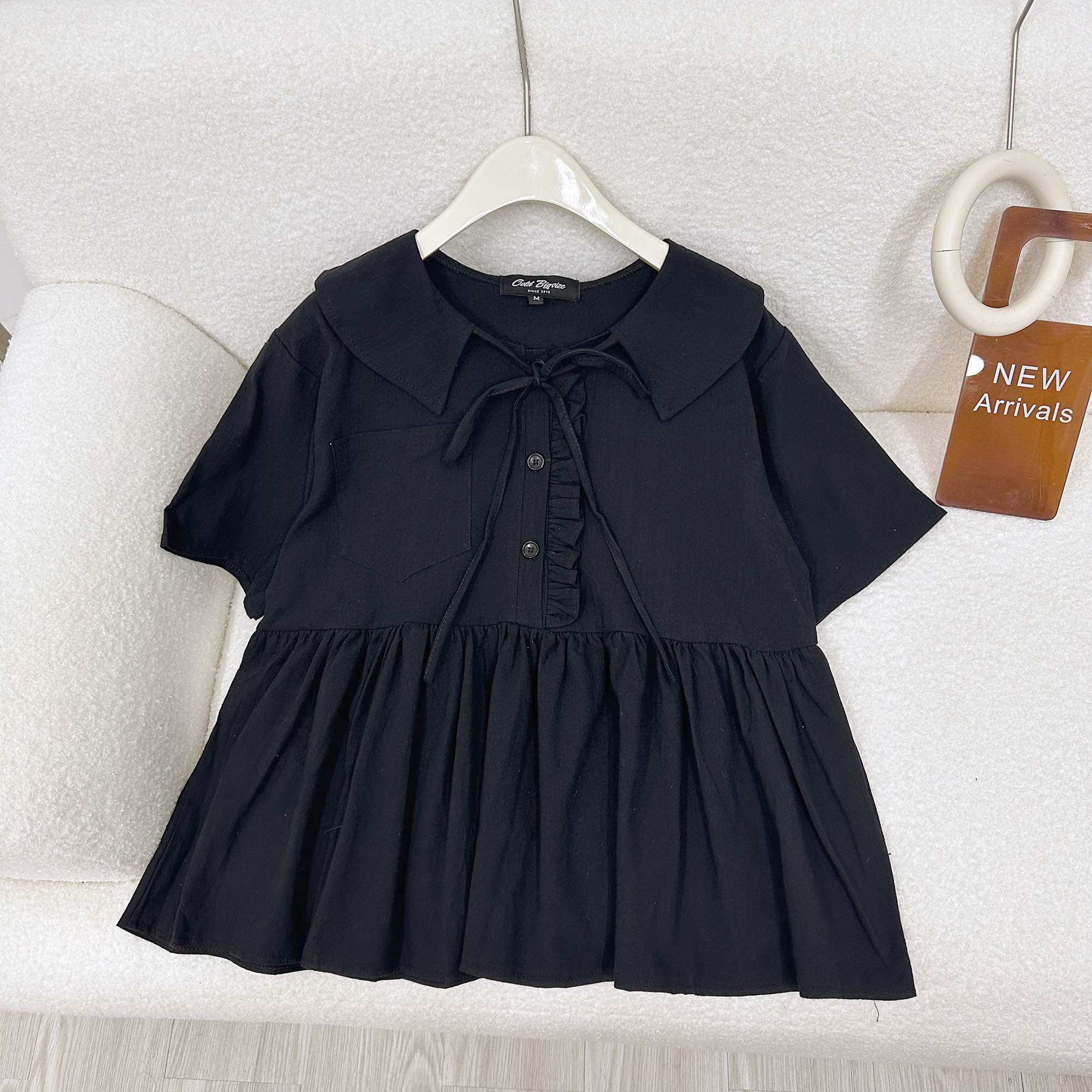 Ootd bigsize | áo kiểu babydoll cổ sen bèo cúc