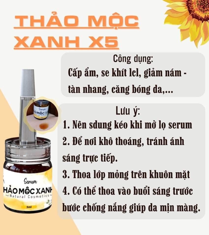 [Sẵn Hàng] Serum Thảo Mộc Xanh x5 - Dưỡng Trắng