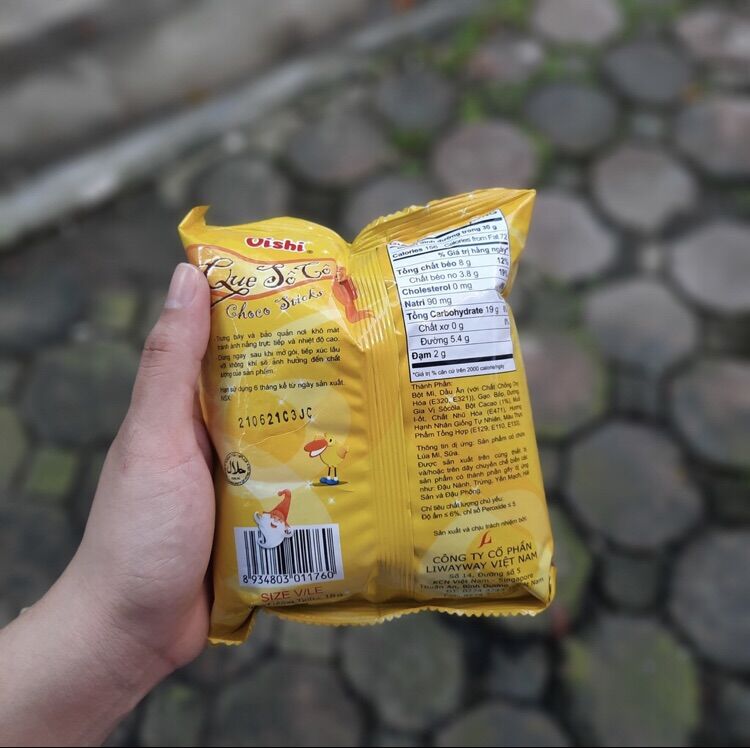 Bịch 10 gói snack que socola Oishi 18g