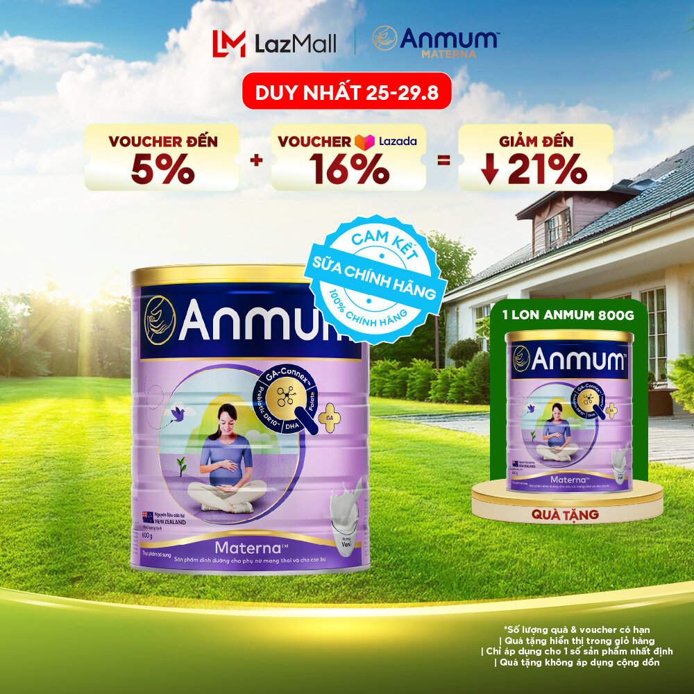 [Voucher giảm đến 26%]Sữa Bột Dành Cho Mẹ Bầu Anmum Materna Hương Vani 800G