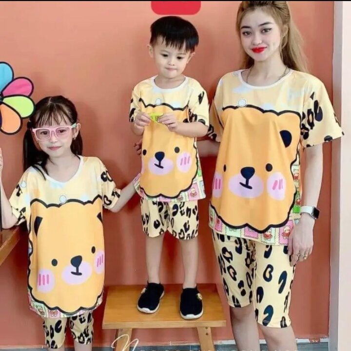 Đồ bộ mẹ và bé quần ngố mẫu 257