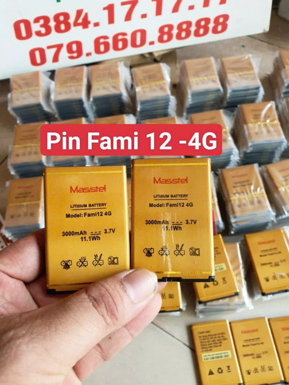 pin masstel Fami 12 4G/dung lượng cao 3000mAh