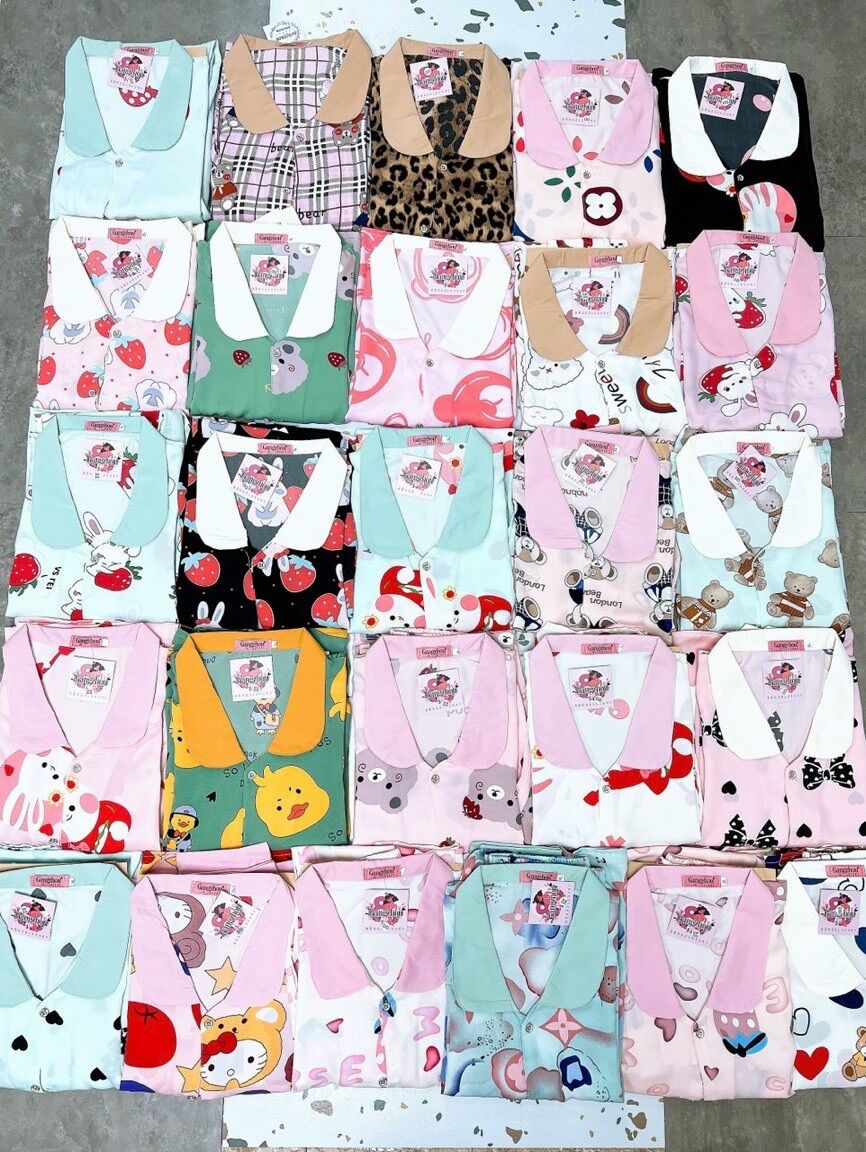 (BIGSIZE 50-80kg) Đồ bộ pijama tay dài quần dài MANGO mát mịn