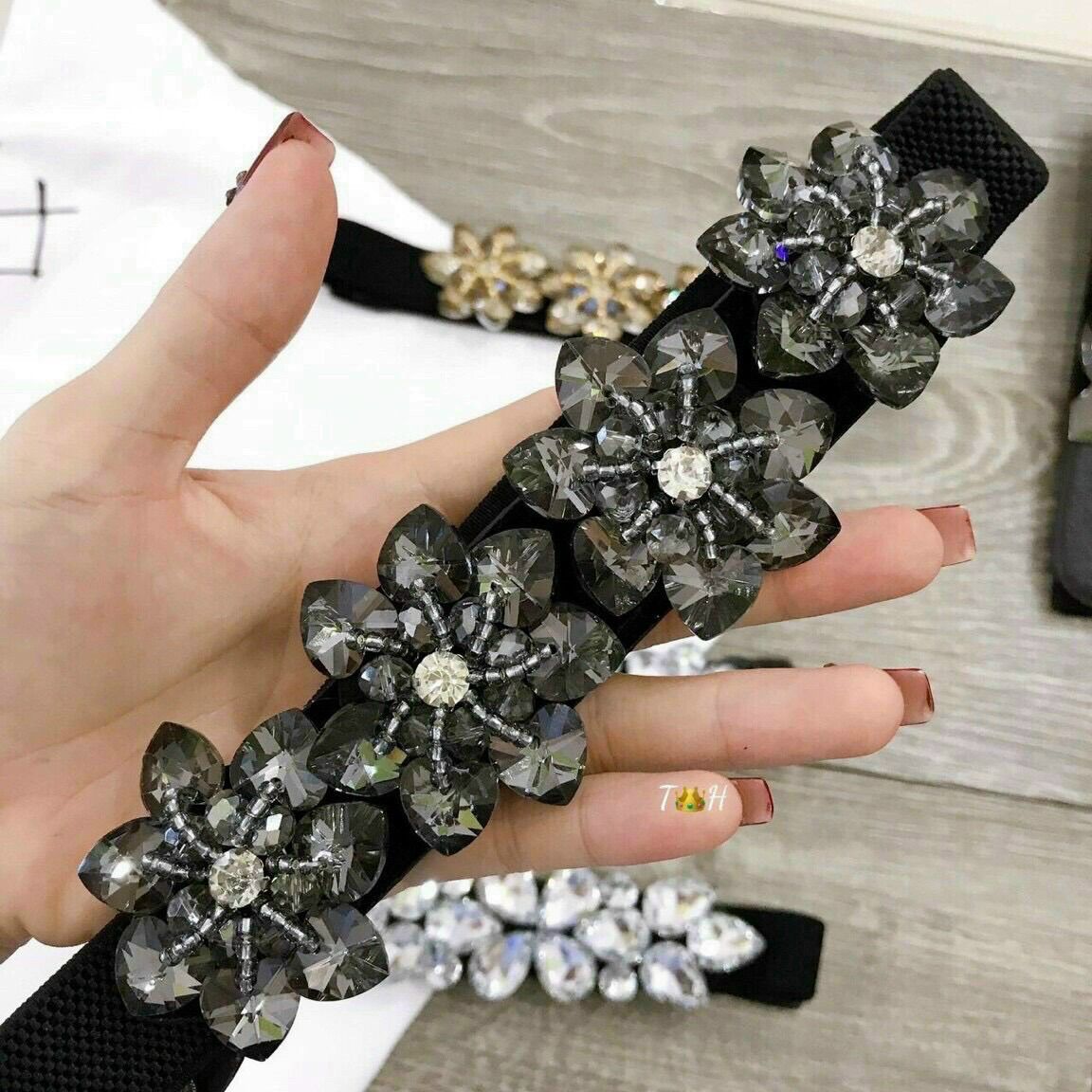 đai váy thắt lưng đính đá bản nhỏ,to