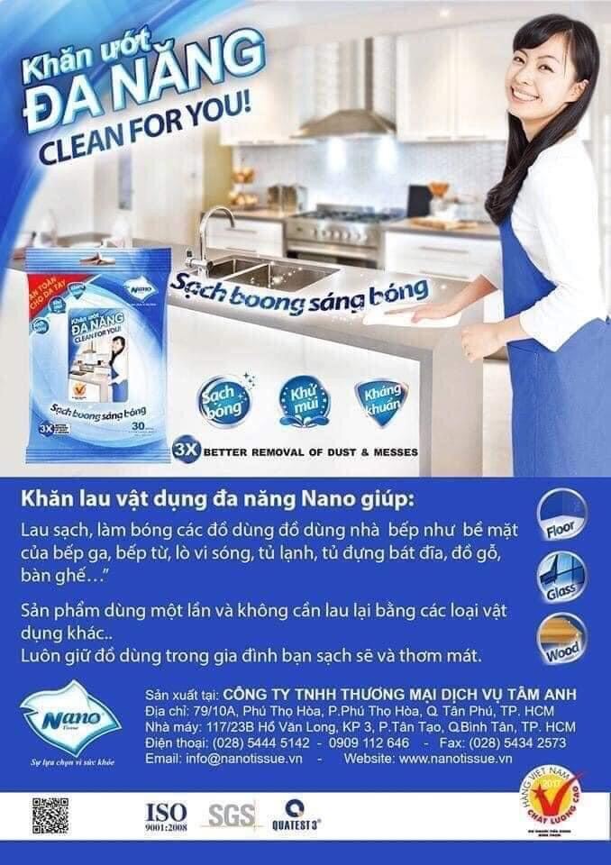 Khăn ướt đa năng Nano 30 tờ