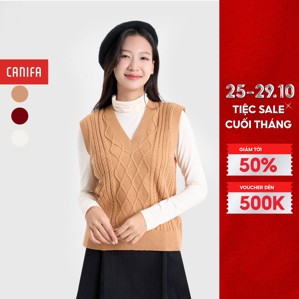 Áo len gilet nữ CANIFA 6TE24W004
