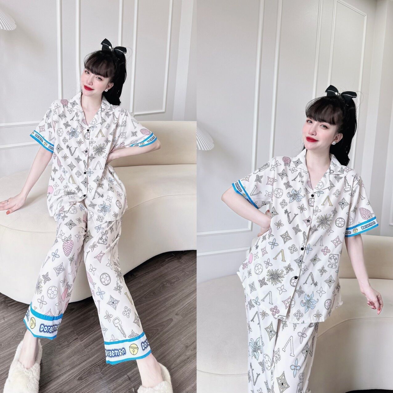 Đồ bộ Lụa Nhật sang trọng Bigsize 50-100kg chất mềm rũ Y